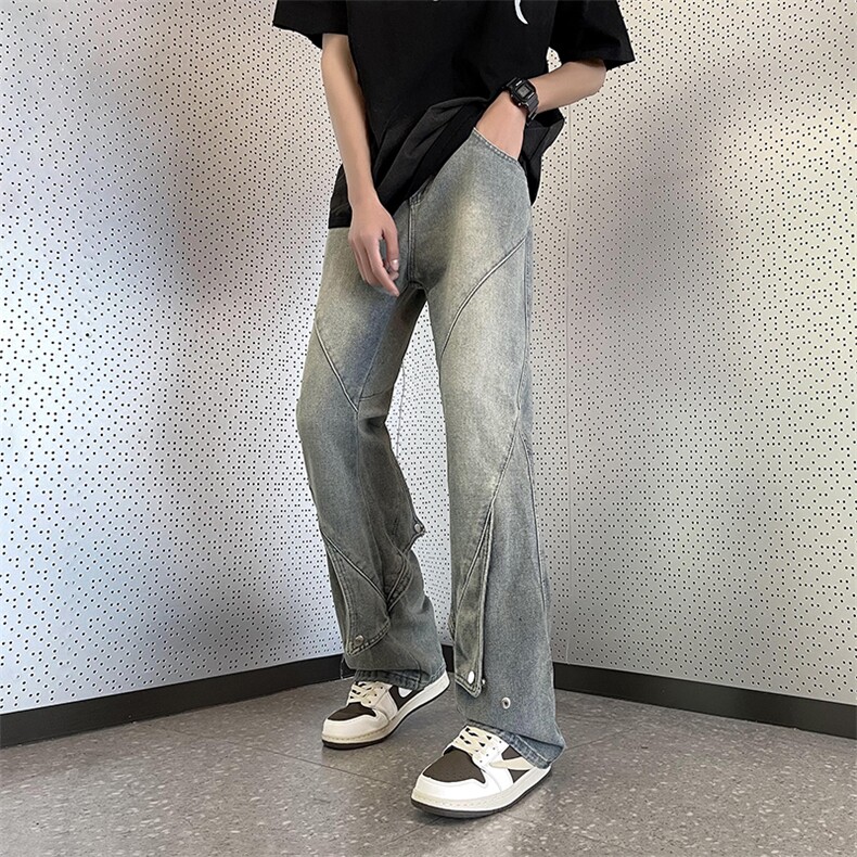 宽松牛仔裤男款潮牌美式高街vibe夏季oversize直筒裤子男N030-P50，男装牛仔裤，星座308B-2