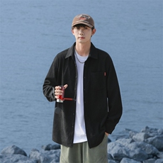 25年春季纯色衬衫长袖大码宽松落肩现货DS-C323-1-2388-特批35，男装衬衫，电商C323-1