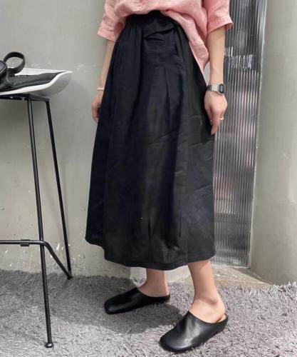 纯亚麻半裙，女装半身裙，独上素帛
