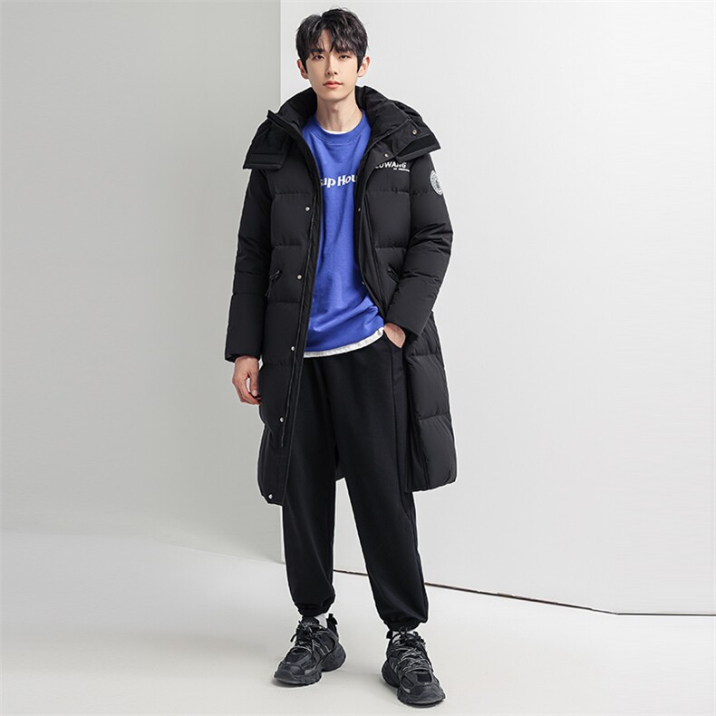 90绒长款连帽迷彩渐变色修身户外羽绒服情侣,男装羽绒服,星座301D-5(原星座1415）