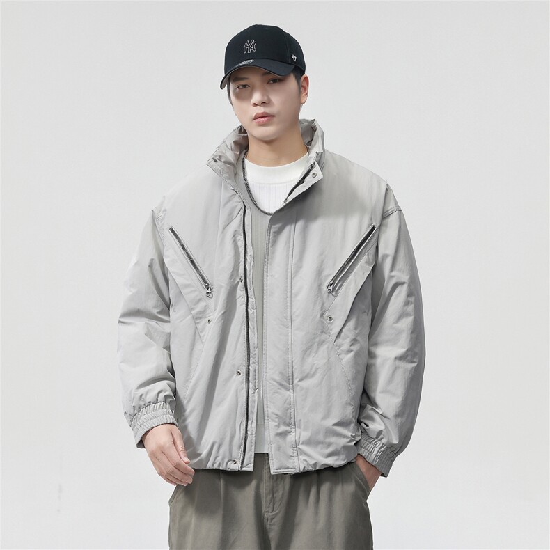 夹棉2025秋冬新款立领工装夹克男女户外登山服棉服,男装夹克,电商D215