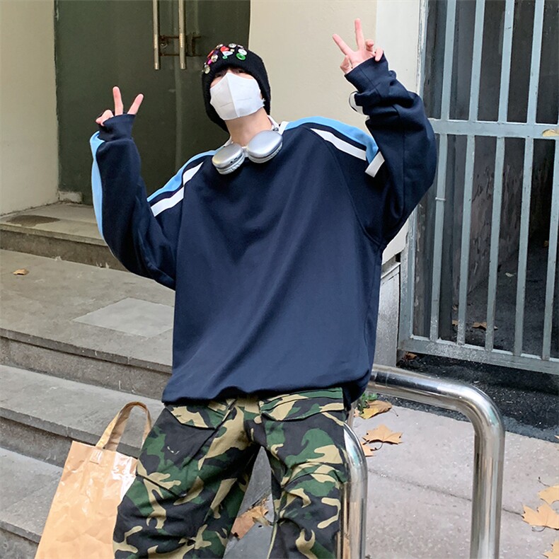 特P38二开无差价长袖百搭春秋圆领卫衣-HW3995 港风图片