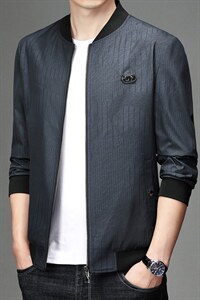 高档男装2023秋季新款中老年休闲夹克男中年爸爸装立领外套图片