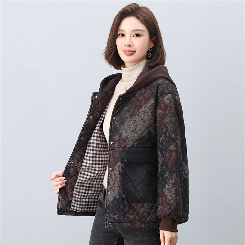 时尚保暖棉服女冬季新款加厚短款外套宽松显瘦连帽棉衣,女装棉衣/棉服,悦见她