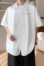 夏季新款日系大码字母印花短袖衬衫男潮宽松休闲衬衣C03/P35，男装T恤，电商B209