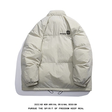 白鸭绒白底22冬季时尚潮流字母印花保暖立领羽绒服YR193P195控258，男装羽绒服，电商A247-1