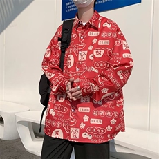 男春秋情侣宽松休闲衬衣C648P30，男装衬衫，星座1116-2