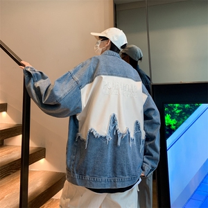 春秋牛仔外套男ins韩版潮流褂学生港风潮牌宽松夹克JK02084-P70