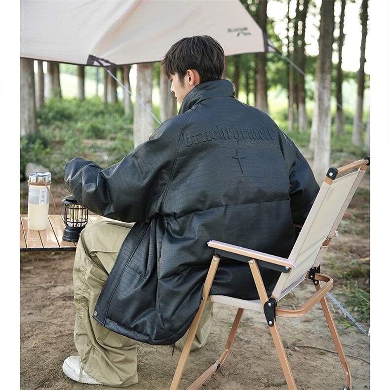 数据爆！鳄鱼皮凹凸印花高品质宽松百搭棉衣外套M6610批128控168,男装棉衣,星座307A