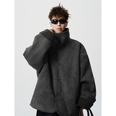 706-LK1111-P118现货冬季美式皮毛一体麂皮绒保暖棉服外套，男装棉衣，星座706