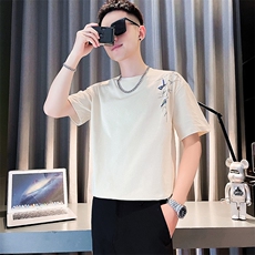 社会小伙夏季男士纯棉短袖T恤时尚潮流半袖体恤男C208-T8010特P30，男装T恤，电商C208