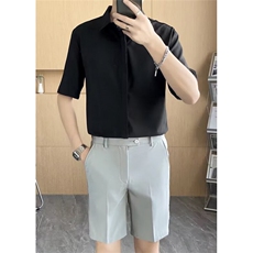 百搭新款慵懒无品牌时尚衬衫男短袖夏季抗皱免烫薄款宽松CC58，男装T恤，星座1116A（原606A-3）