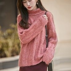 2025年秋季常规款花纱高领宽坑时尚百搭羊毛衫，女装羊毛衫，昭美羊绒