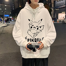 WY2078-P35加绒款-P40纯棉连帽卫衣男大码运动帽衫宽松薄外套男，男装卫衣，电商A040