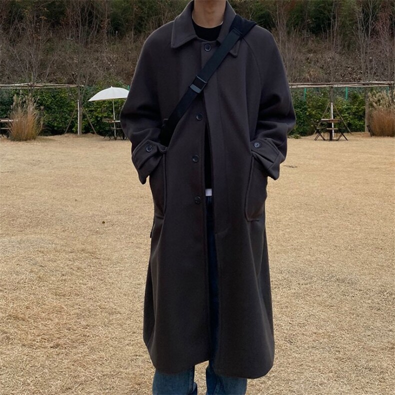 816B-DY1007-P130韩长款休闲呢子大衣风衣外套轻熟风,男装毛呢大衣,星座816B