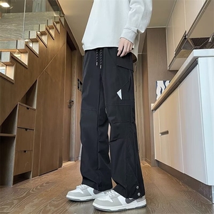 纽扣休闲裤子男潮流2024新款春秋季高级感美式阔腿冲锋裤KA11/P48图片
