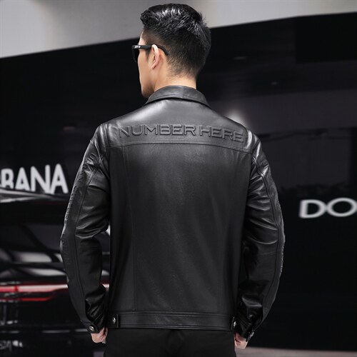 XC2106新款2021真皮机车头层牛皮修身皮夹克男士外套皮衣翻领P650图片