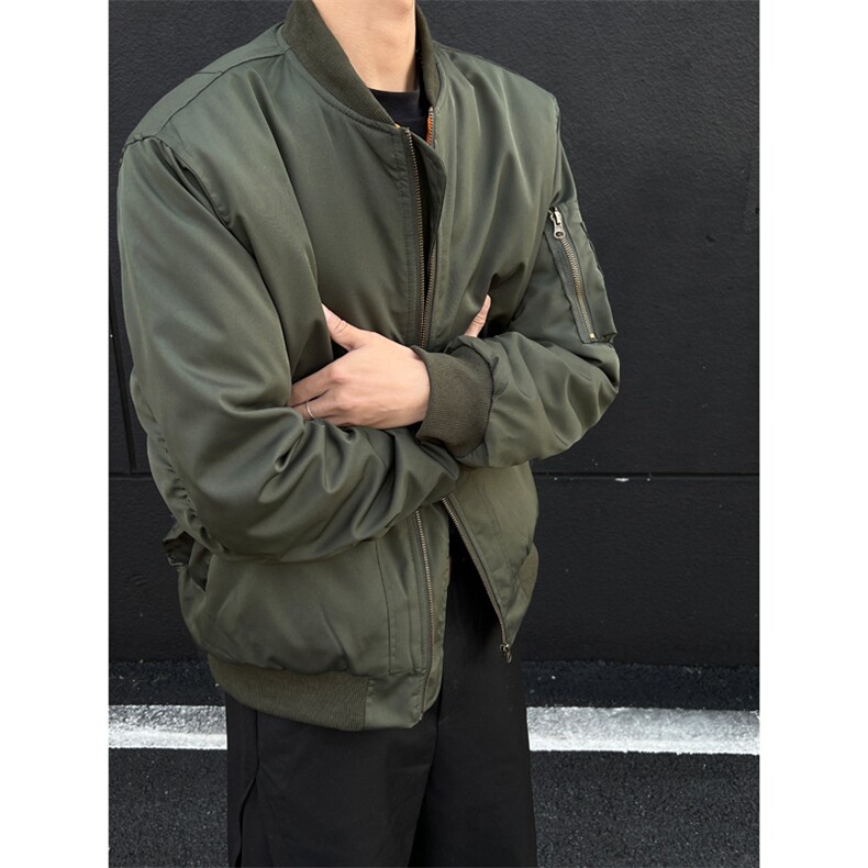 美式机能飞行员夹克棒球服棉衣外套男潮牌冬季加厚保暖复古冲锋衣,男装夹克,电商B371
