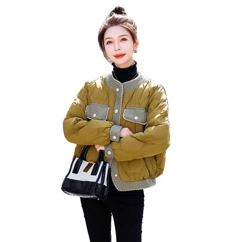 小香风羽绒服女短款2024冬季新款时尚小个子加厚90白鸭绒外套现货,女装羽绒服,一安秀