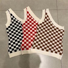 格子背心，女装背心吊带，cela(2F)