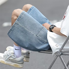 牛仔短裤男韩版潮流高街帅气2023夏季新款ins宽松五分裤RK668-P39，男装牛仔裤，星座412-3