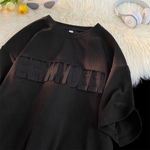 夏季新款潮流休闲宽松半袖体恤简约百搭短袖t恤男 现货 T1708-P37图片