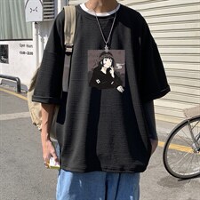 Q11122-P30 春夏季七分袖t恤男大码五分袖男短袖中袖图片