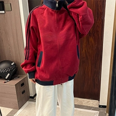 抖音得物高品质美式高街重磅结构设计拼接织带立领卫衣外套CM42，男装卫衣，电商A486