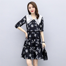 时尚潮流舒适连衣裙短袖2021年夏季中长款休闲气质，女装连衣裙，魅影