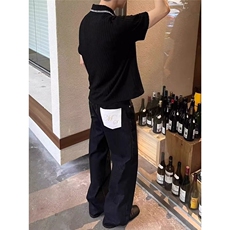黑色牛仔裤男弯刀裤宽松直筒阔腿拖地牛仔长裤1001-1-N601-P45，男装牛仔裤，星座1001-1