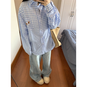 【有货】CS109CC-特P38撞色格子腊肠狗衬衫男女同款长袖外套