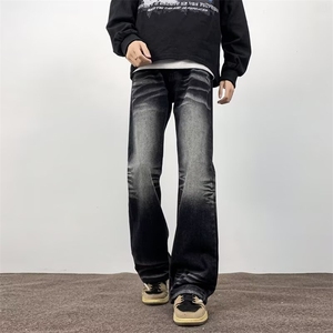 美式复古牛仔裤男女宽松休闲直筒老爹裤阔腿裤潮牌长裤图片