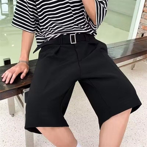 网图 新款文艺潮流原宿白色西装短裤韩系风格西裤五分裤时尚图片