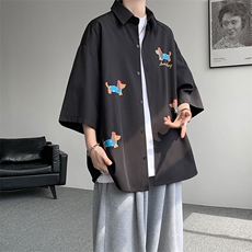 已下单CS1137-特批26控58夏季短袖印花速干冰丝大码外套衬衫，男装T恤，电商A059