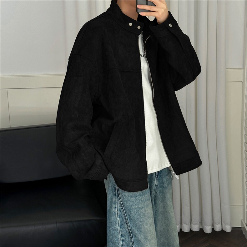 现货潮牌男士麂皮绒夹克外套日系痞帅A351-AJ2640-P125控199,男装夹克,电商A351