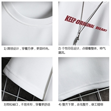 TK28071-P25春夏季七分袖t恤男大码五分袖男短袖中袖网格挂拍，男装T恤，电商A040A