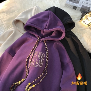YT03 P65 控89 24秋冬风刺绣宽松加绒卫衣图片