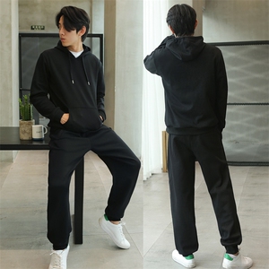 秋冬卫衣套装男连帽套头帽衫嘻哈加厚两件套装加肥加大码912P168图片