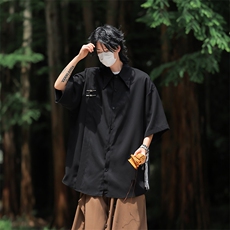 F318-P382024夏季新款潮流休闲衬衣新中式垂感短袖衬衫男现货，男装衬衫，星座512-6