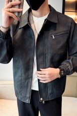 潮流皮衣外套男春秋季复古百搭拉链宽松机车服pu皮夹克潮JK2590，男装夹克，星座301B-1