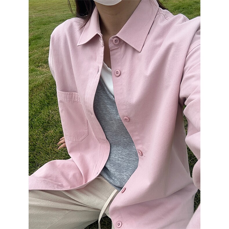 棉纯棉衬衫成衣水洗休闲衬衫男女宽松纯色衬衣GC15-P35,男装衬衫,星座301C-5