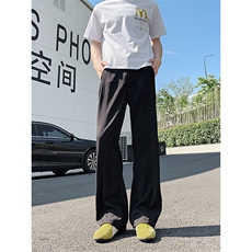 XK439-特P38夏冰丝凉感西裤美式垂感宽松微喇直筒男休闲长裤潮，男装西裤，电商A178
