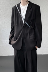 潮流休闲西装外套高级痞帅宽松韩版自带垫肩西服外套可整套搭配，男装西服，电商B319