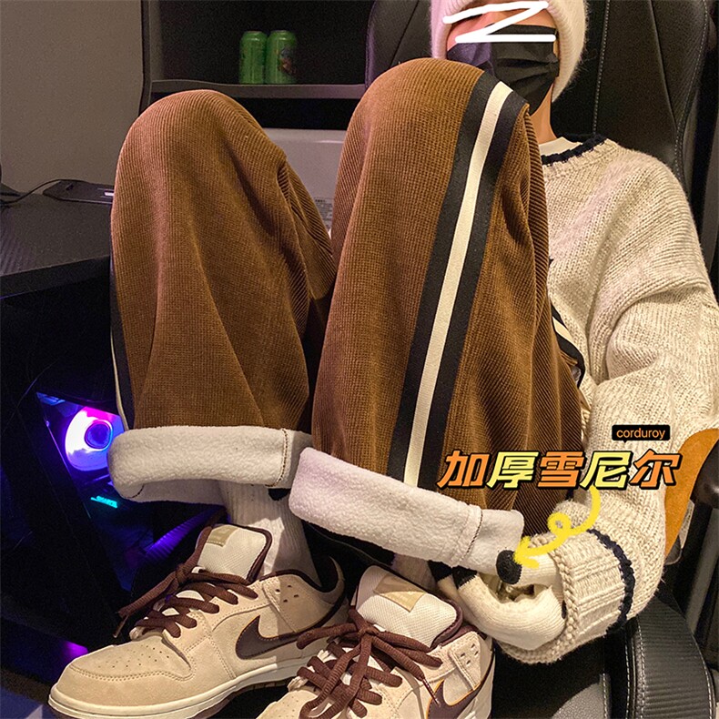 雪尼尔加绒裤子休闲长裤运动卫裤潮牌灯芯绒A068-YWZK62-TP78,男装休闲裤,电商A068