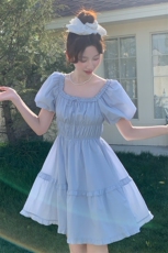 连衣裙女夏季2025新款收腰显瘦气质高端小个子夏天裙子女装潮，女装连衣裙，莘蕾
