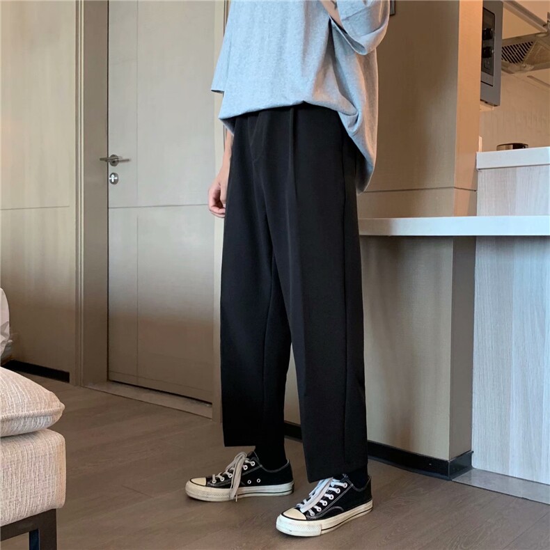 小西裤男直筒宽松裤子日系垂感休闲潮中性九分西装裤夏XK399-P35,男装西裤,星座1008