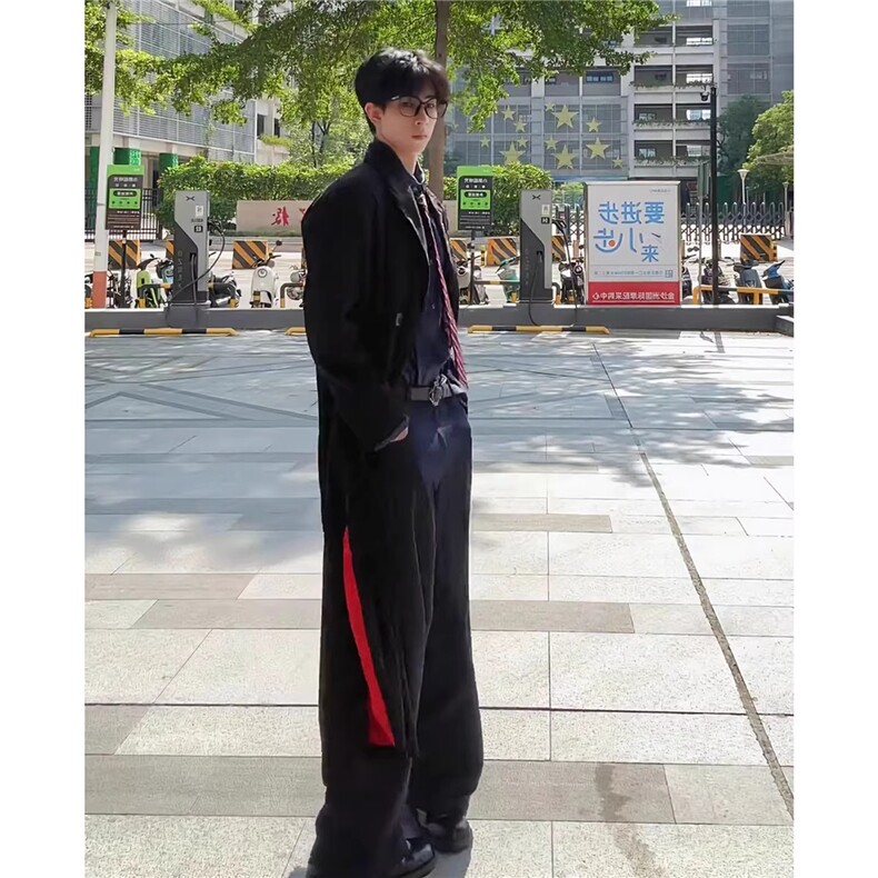 【现货】长款秋冬韩版毛呢大衣宽松高级感外套DY05018P125,男装毛呢大衣,星座1004（原星座815-3）