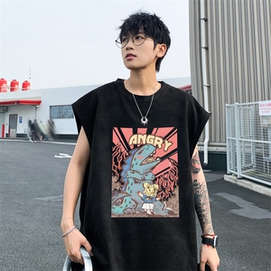 ！2025夏季新款男士麂皮绒背心情侣无袖T恤上衣TLBX20特P18图片