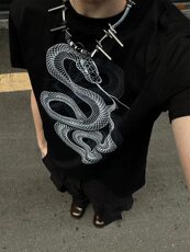 蛇年限定短袖t恤男款夏季2025年新款美式高街大码oversize半截袖，男装T恤，星座809A(原222-1)