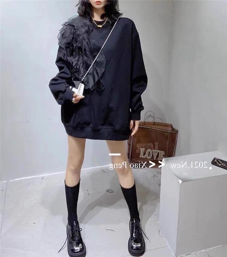 秋装新品长款卫衣，女装卫衣/绒衫，漫迪MD